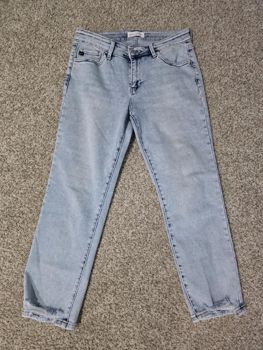 KanCan Light Blue Cropped Boyfriend Jeans